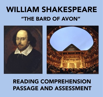 Preview of William Shakespeare: Reading Comprehension Passage and Assessment