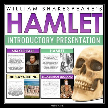 Preview of Hamlet Introduction Presentation - Discussion, Shakespeare Biography, & Context