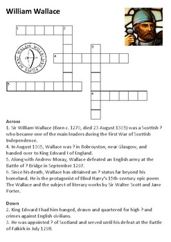 William Wallace Crossword by Steven s Social Studies TpT
