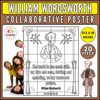 Preview of William Wordsworth Collaborative Coloring Poster: National Poetry Month Craft