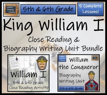 Preview of William the Conqueror Close Reading & Biography Bundle | 5th Grade & 6th Grade