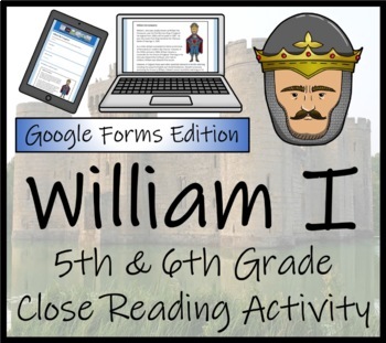 Preview of William the Conqueror Close Reading Activity Digital & Print | 5th & 6th Grade
