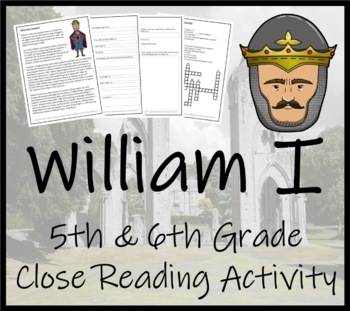 Preview of William the Conqueror Close Reading Comprehension Activity | 5th & 6th Grade