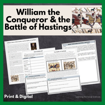 Preview of William the Conqueror & the Battle of Hastings Reading Activity: Print & Digital