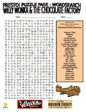 Willy Wonka Movie Puzzle Page (Wordsearch and Criss-Cross)