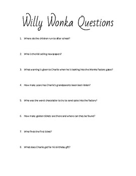 Preview of Willy Wonka and the Chocolate Factory Movie Guide