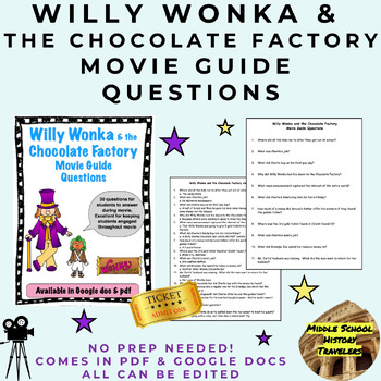 Preview of Willy Wonka and the Chocolate Factory Movie Guide Questions