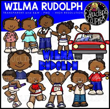 Preview of Wilma Rudolph Clip Art Set {Educlips Clipart}