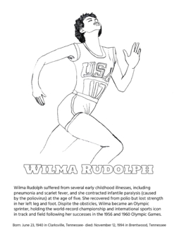 Preview of Black Athlete Wilma Rudolph