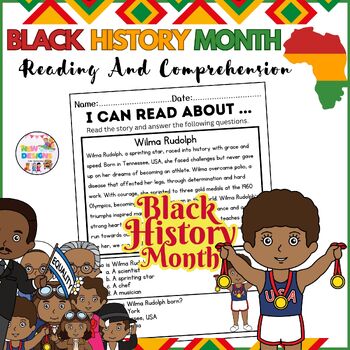 Preview of Wilma Rudolph / Reading and Comprehension / Black History Month