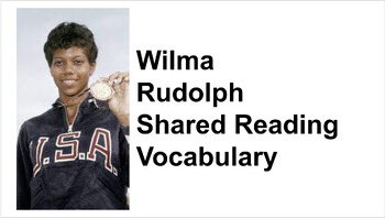 Preview of Wilma Rudolph Shared Reading Vocabulary