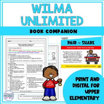 Preview of Wilma Unlimited Narrative Nonfiction Book Companion Wilma Rudolph