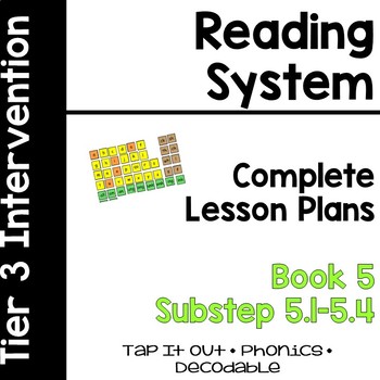 Preview of Reading System Lesson Plans Substep (Book) 5