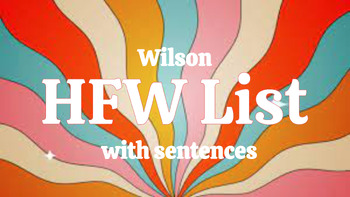 Preview of Wilson Reading Aligned HFWs & Sentences - Google Slides for Steps 1-6