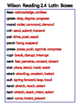 Preview of Wilson Reading Latin Bases 2.4 and 2.5