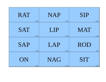 Preview of decodable CVC word supplemental cards LEVEL 1