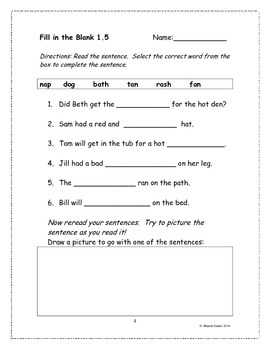 Closed Syllable 1.5 Supplemental Homework Packet by Sharon Eanes