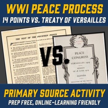 Preview of Wilson's 14 Points vs. Treaty of Versailles Primary Source Lesson/Activity