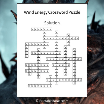 Wind Energy Crossword Puzzle Worksheet Activity by Crossword Corner
