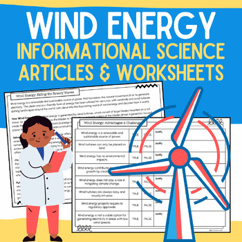 Preview of Wind Energy: Informational Reading Passages, Worksheets, Vocabulary Packet