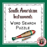 Music Word Search: South American Instruments: Music Game