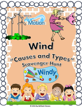 Preview of Wind Scavenger Hunt -Causes and Types: | Printable and Digital Distance Learning