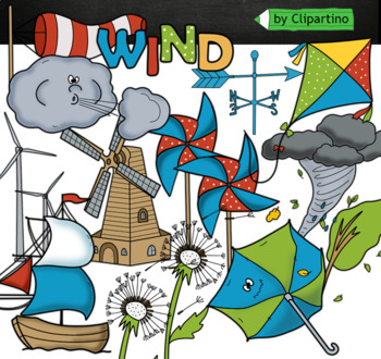 Preview of Wind Weather Clip Art Commercial use