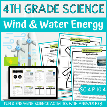Preview of Wind and Water Energy Activity & Answer Key 4th Grade Physical Science 