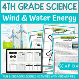 Wind and Water Energy Activity & Answer Key 4th Grade Phys
