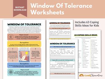 Preview of Window of Tolerance Worksheets for Kids - Trauma Therapy