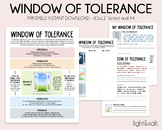 Window of tolerance worksheet, trauma therapy, emotional r