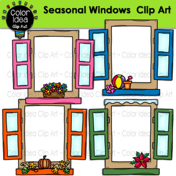 Preview of Seasonal Windows Clip Art