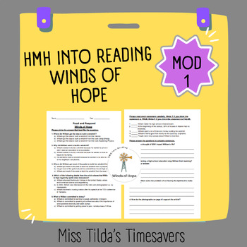 Preview of Winds of Hope - Grade 5 HMH into Reading
