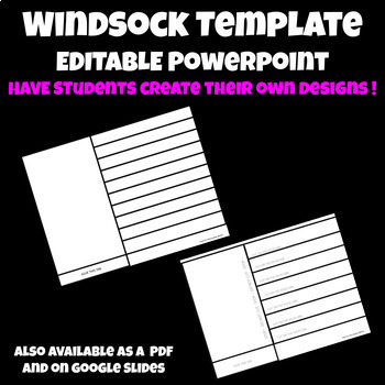 Preview of Windsock Template for any Holiday, Season, or Subject -Editable PowerPoint -STEM