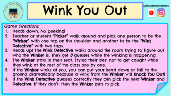 Preview of Wink You Out *A classroom game from TikTok