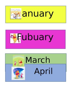 Preview of Winnie The Pooh Months