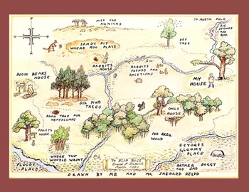 Preview of Winnie the Pooh Map of 100 Acre Wood Original 1926 Edition Digitally Remastered