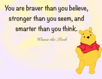 Winnie the Pooh Quote - Classroom Decoration - PASTEL by Miss On a Tangent