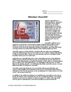 Preview of Winston Churchill Worksheet