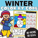 Winter 10 More 10 Less Color by Number Worksheets - Busy M