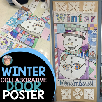 Preview of Fun Winter Craft Activity! | Snowman Collaborative Classroom Door Poster
