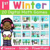 Winter 1st Grade DIGITAL Math Centers | Seesaw | Google Sl