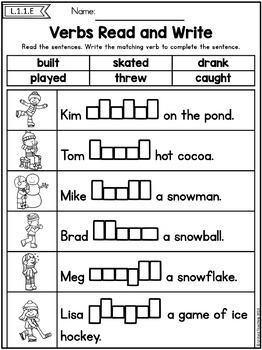 Winter 1st Grade No Prep Language Arts Worksheets by ...