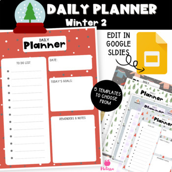 Preview of Winter 2 Daily Planner (Google Slides Editable)