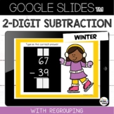 Winter 2 Digit Subtraction with Regrouping Google Slides™