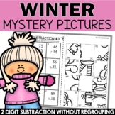 Winter 2 Digit Subtraction | without Regrouping | Cut and 