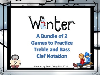 Preview of Winter - A Bundle of 2 Games to Practice Treble and Bass Clef Notation