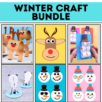 Preview of Winter 2D & 3D Crafts |22 Snowman & Deer & Elf Craft December Quality Bundle