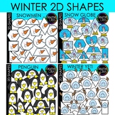Winter 2D Shapes Clipart Bundle {Winter Clipart}