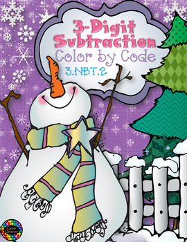 Preview of Winter 3-Digit Subtraction with Regrouping Printables